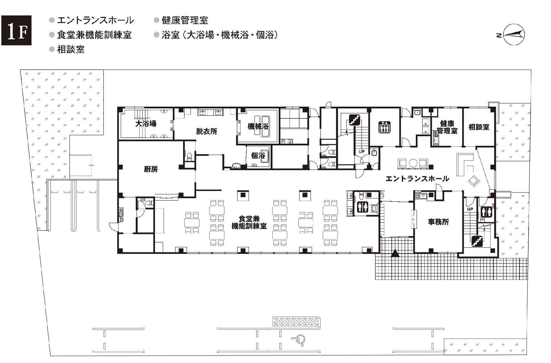リアンレーヴ新小平の1Ｆのフロアマップ
