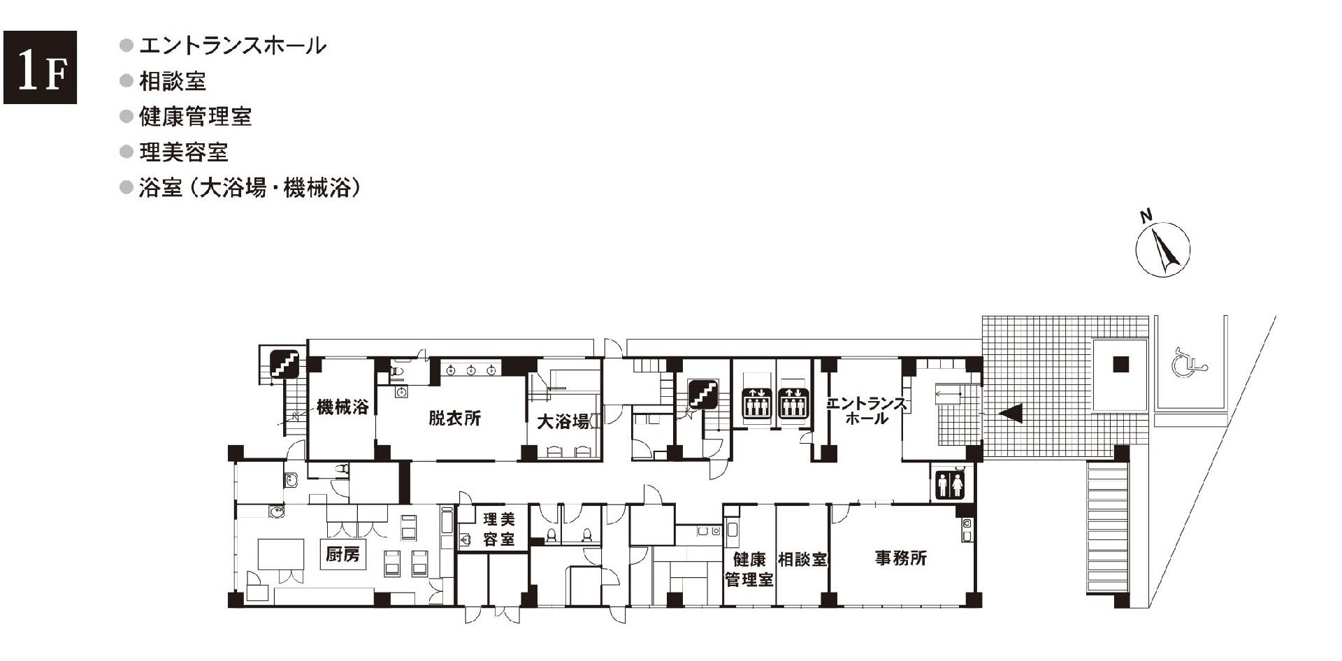 リアンレーヴ赤羽の1Ｆのフロアマップ