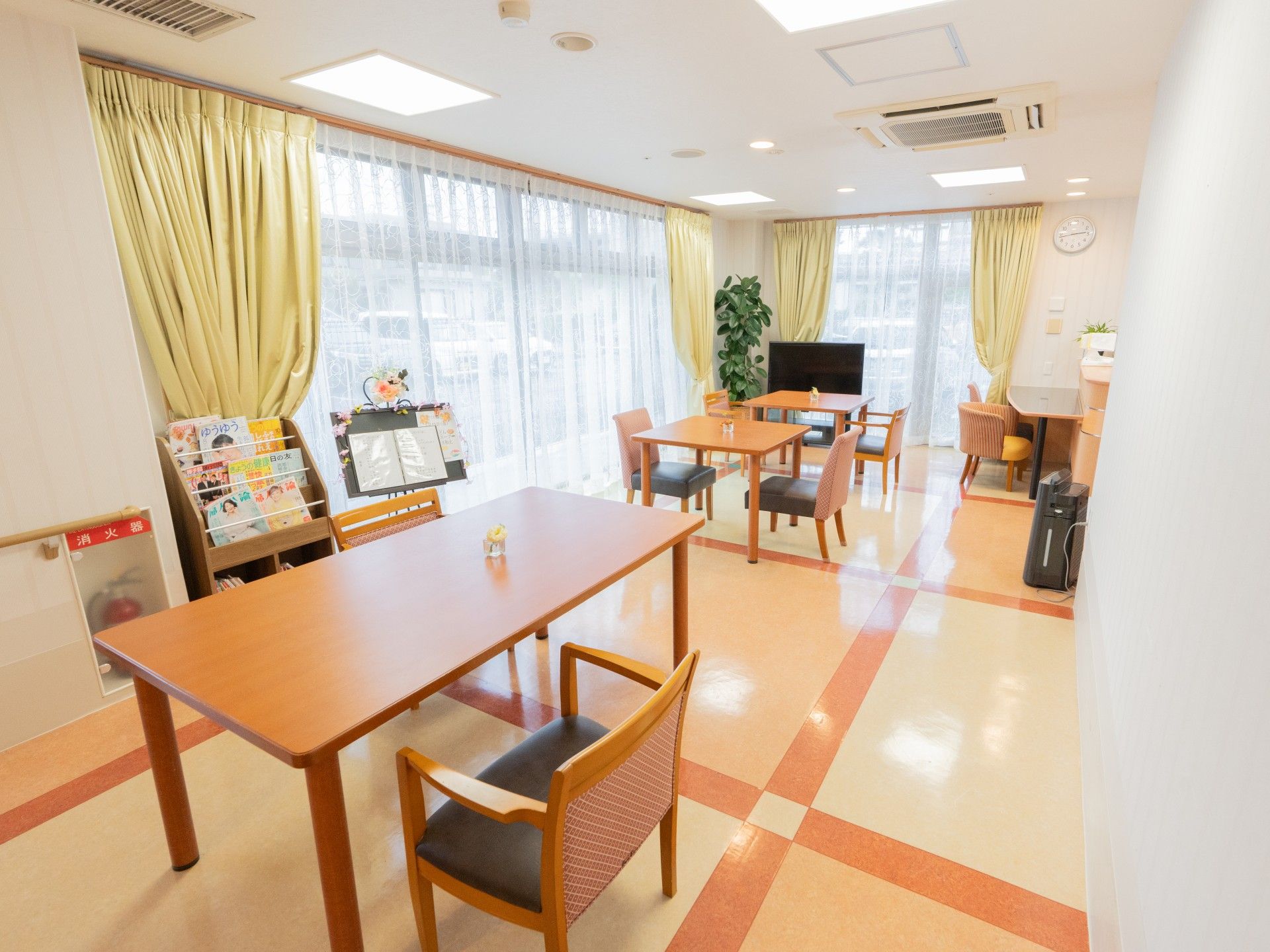 明るい共有スペース