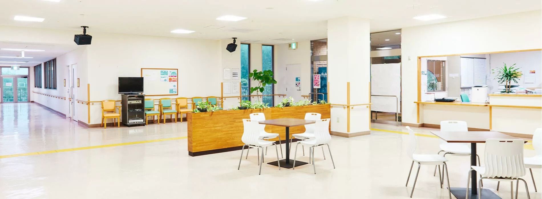 明るい共有スペース