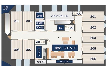 グループホーム さくらいふ六軒屋の2Ｆのフロアマップ