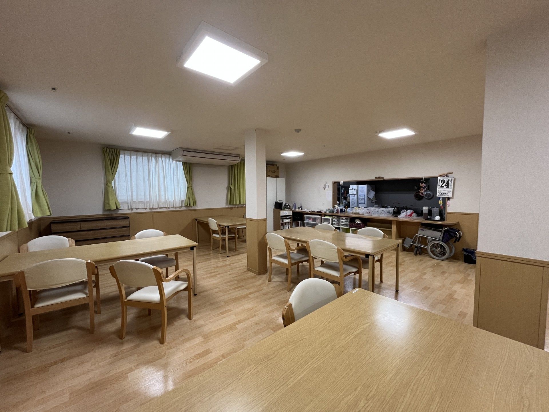 明るい共有スペース