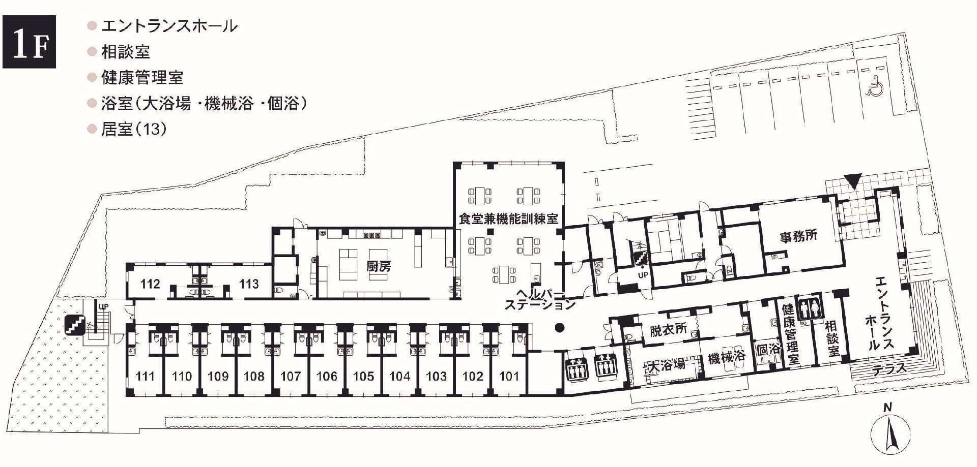 リアンレーヴ金町の1Ｆのフロアマップ