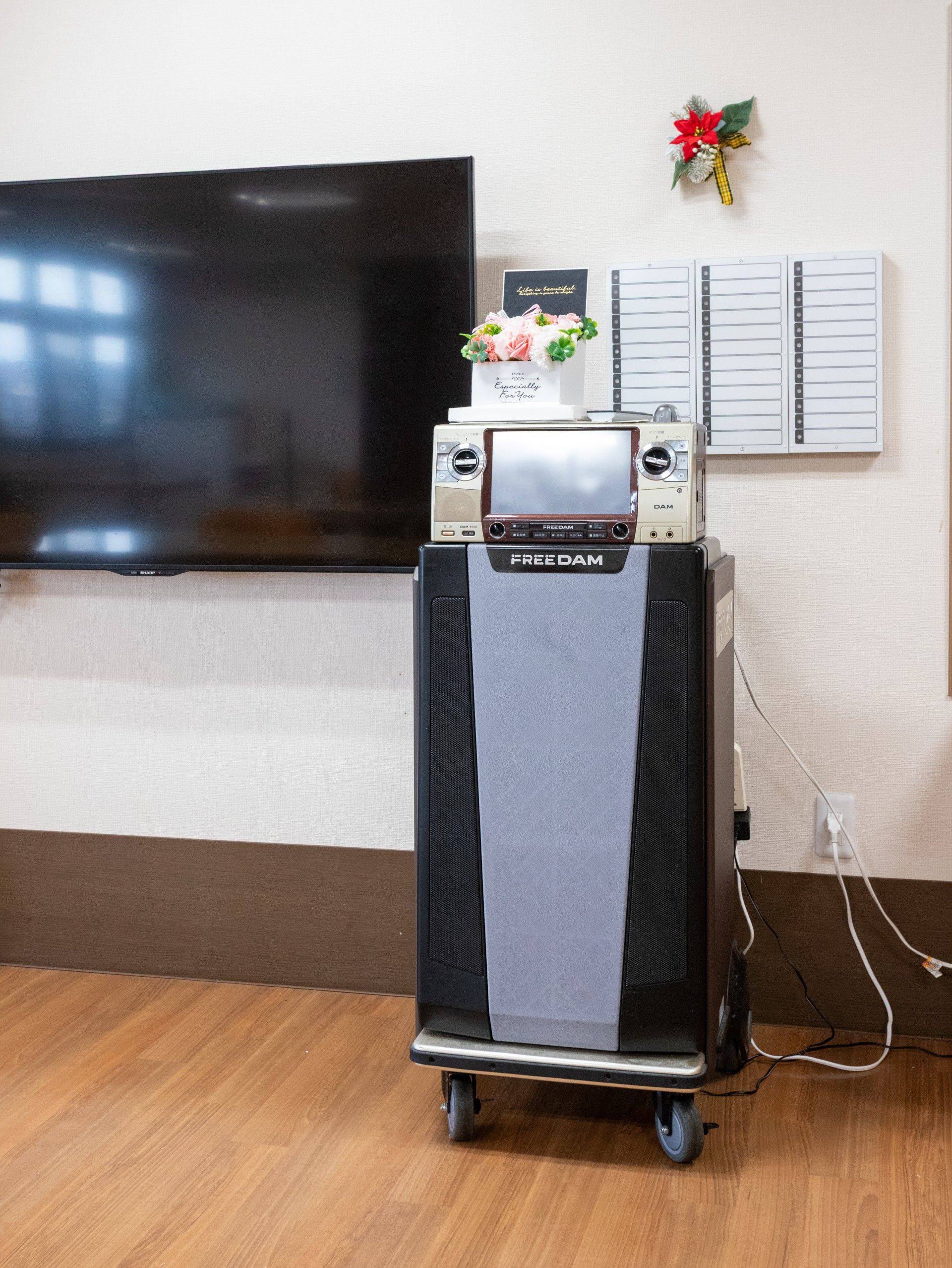 カラオケ機器とテレビ