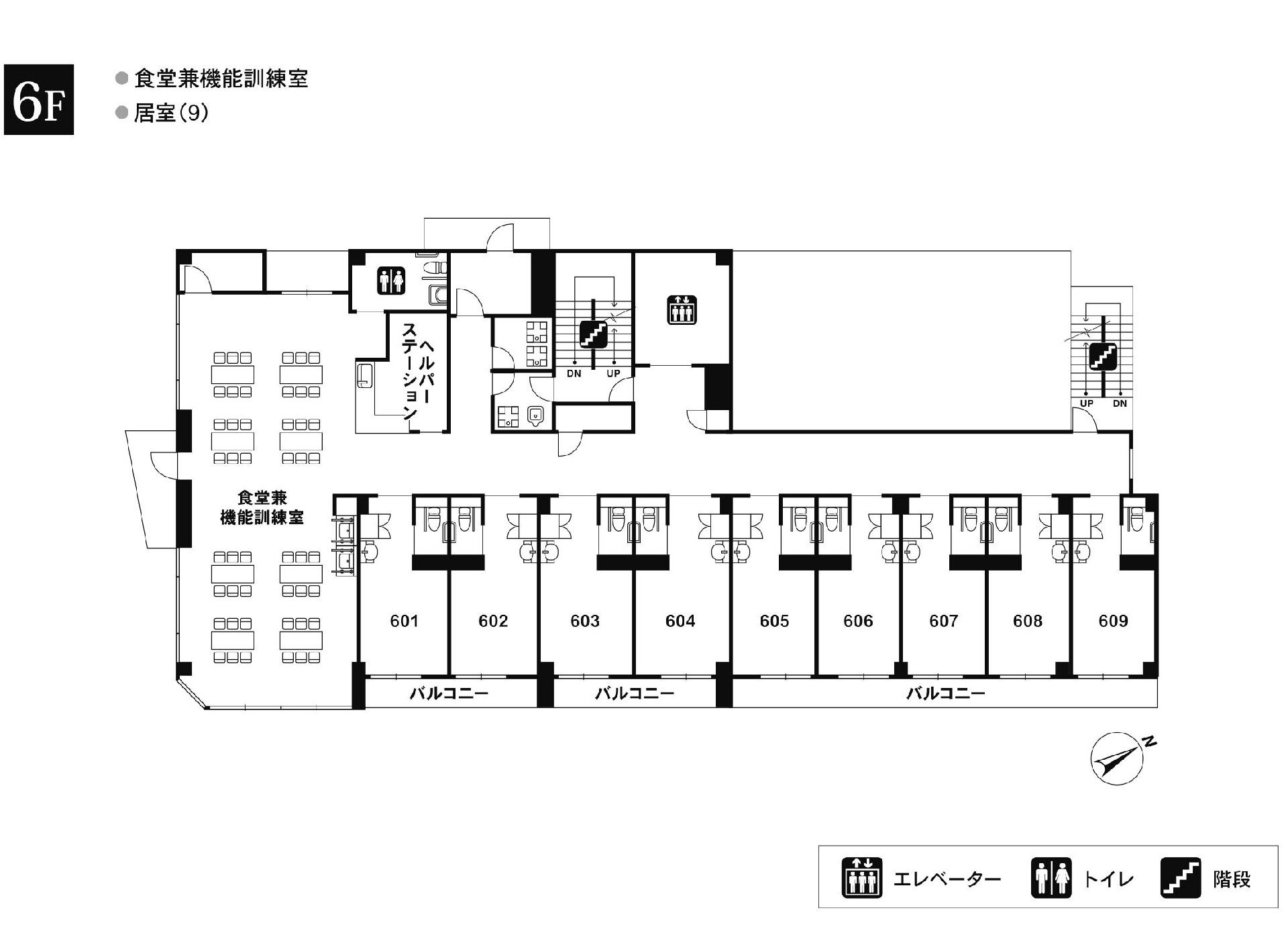 ライフコミューン中山の6Ｆのフロアマップ