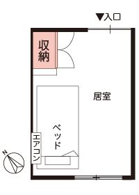 ツクイさいたま岩槻グループホームの居室の間取り図