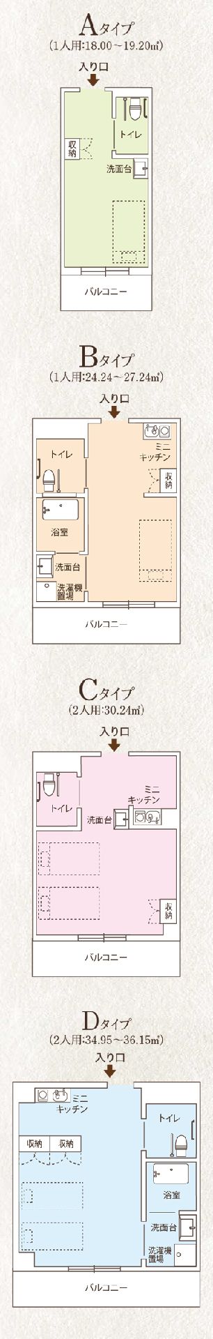 ココファン野並の居室の間取り図