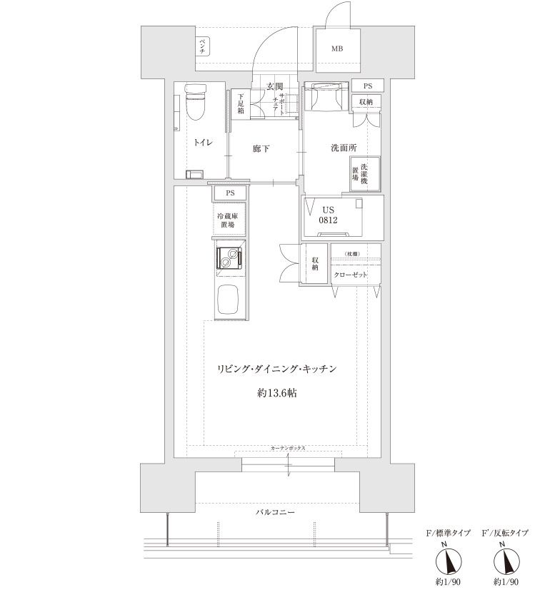 サンカルナ久留米のＦTypeの間取り図