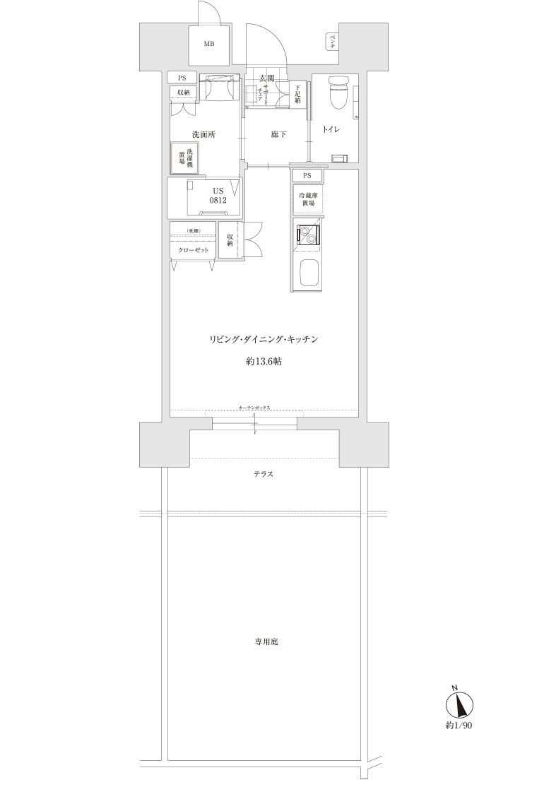 サンカルナ久留米のＦ’Typeの間取り図