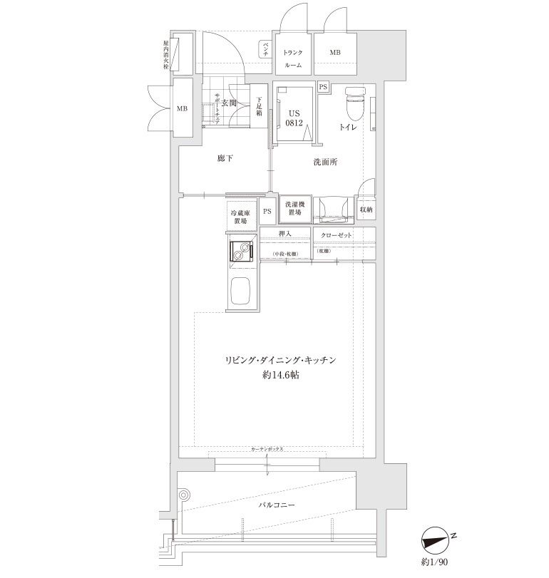 サンカルナ久留米のＭTypeの間取り図