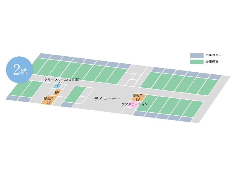 カルナス城野駅前の2階のフロアマップ
