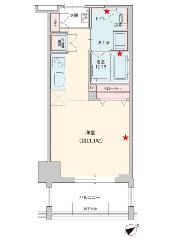カルナス城野駅前のD3bTYPEの間取り図