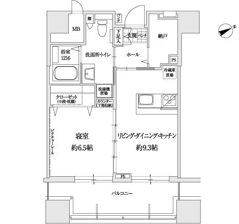 サンカルナ小倉大手町のＢtypeの間取り図