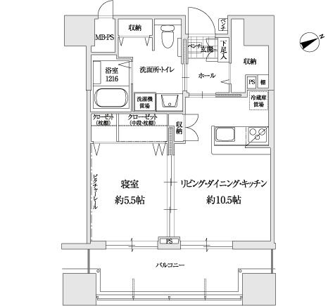 サンカルナ小倉大手町のＣ-2typeの間取り図