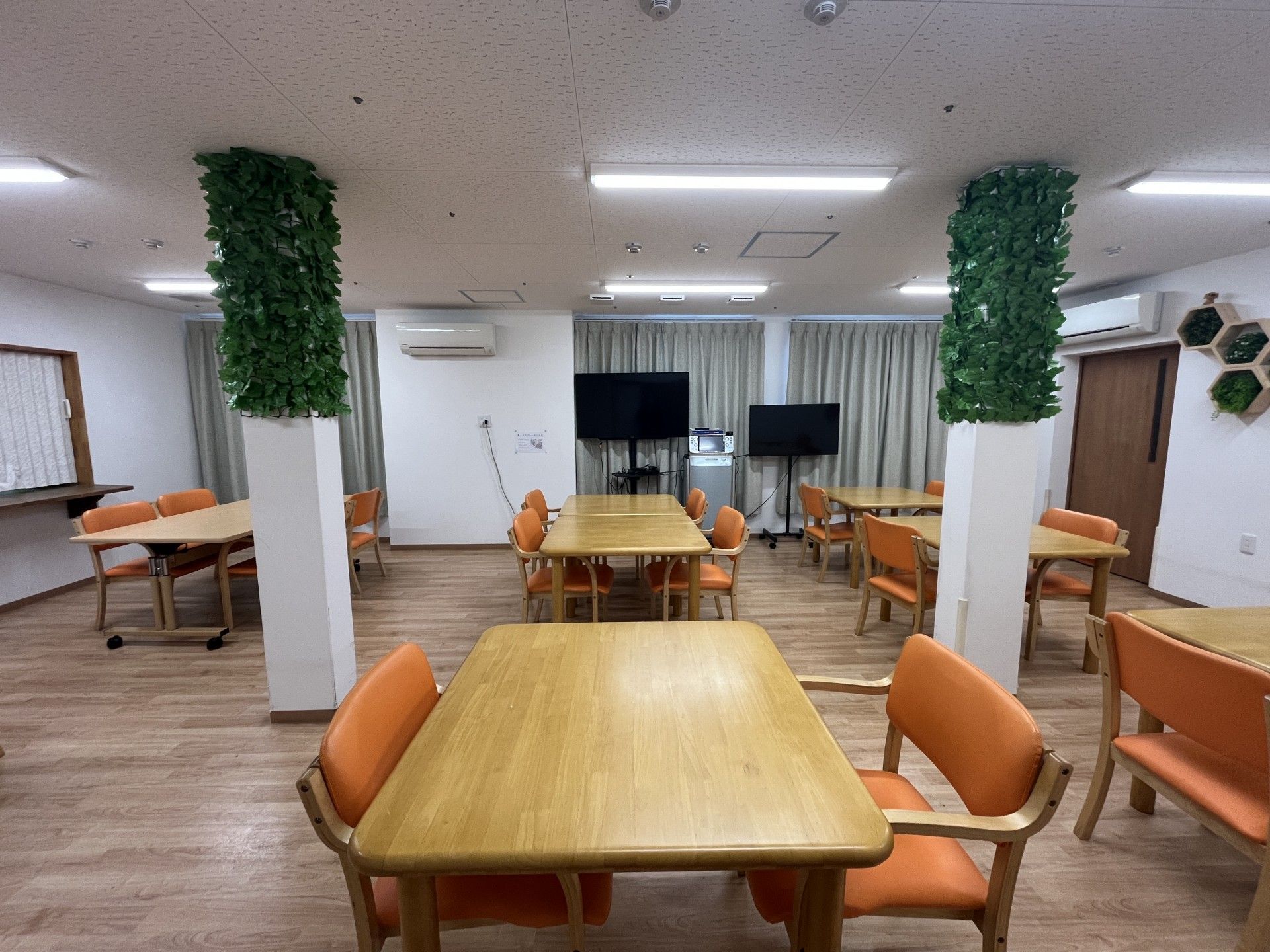 明るい共有スペース