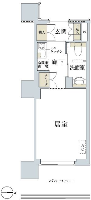 ツクイ・ののあおやまのDtypeのフロアマップ