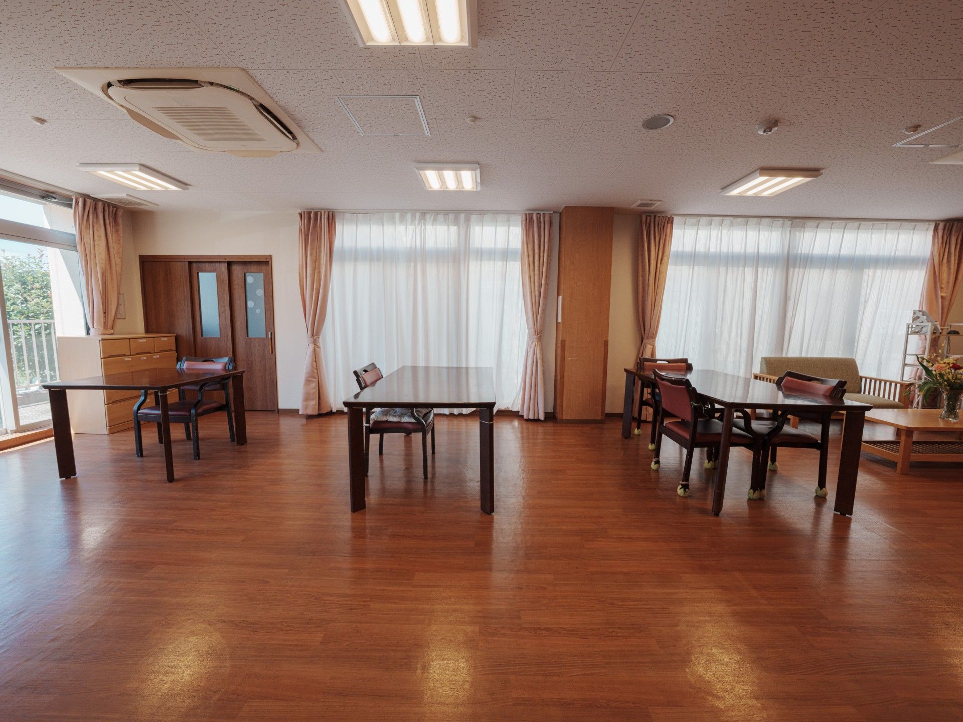 明るい共有スペース