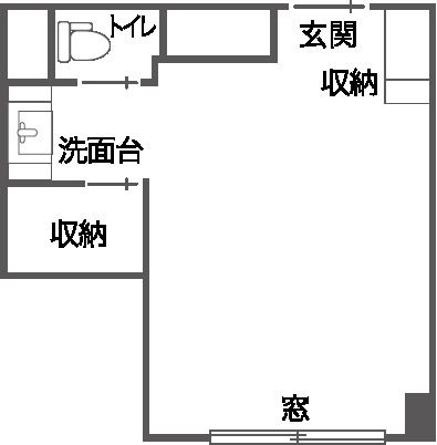 ホスピタルメント四谷大京町の2人用の間取り図