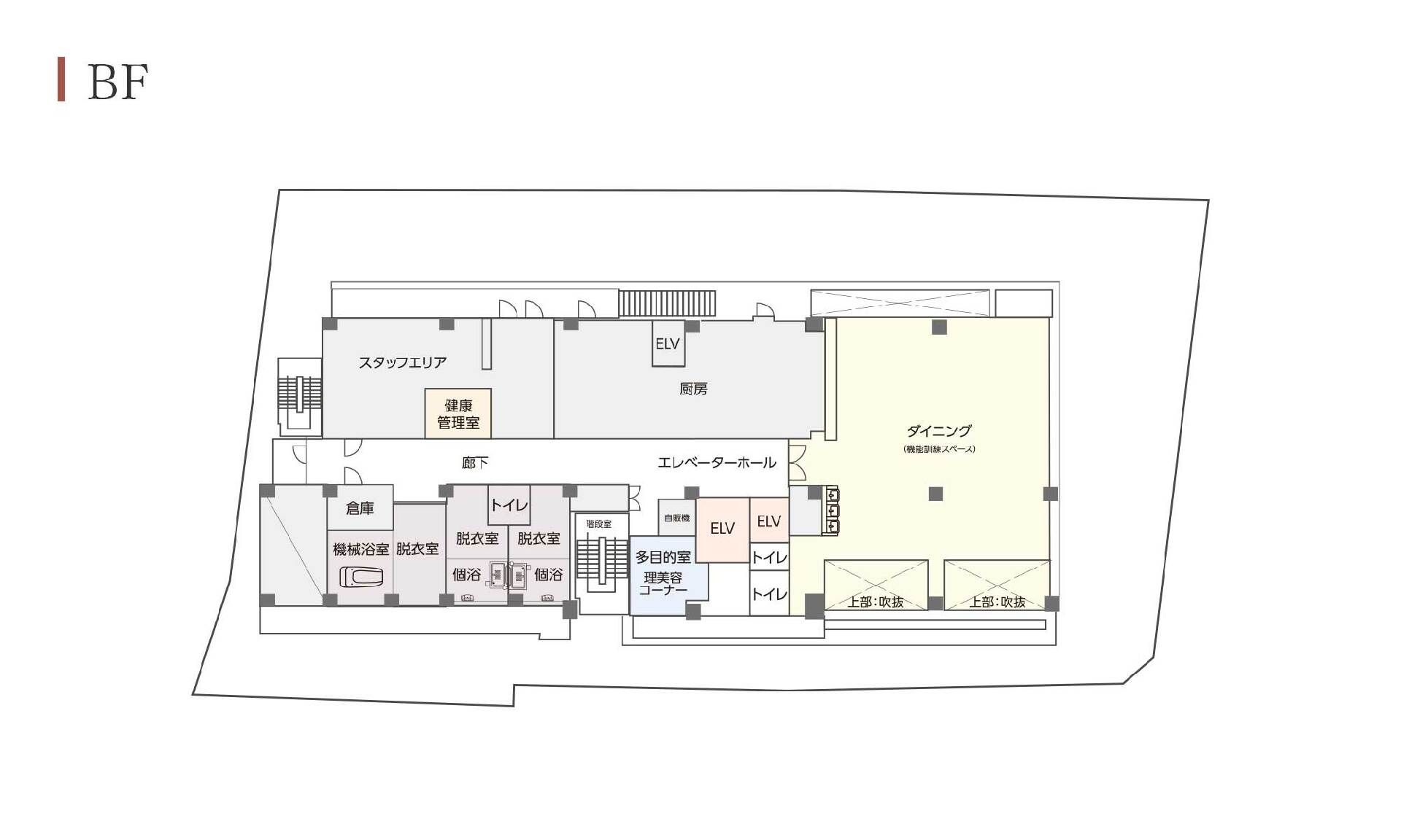 ホスピタルメント四谷大京町のＢＦのフロアマップ