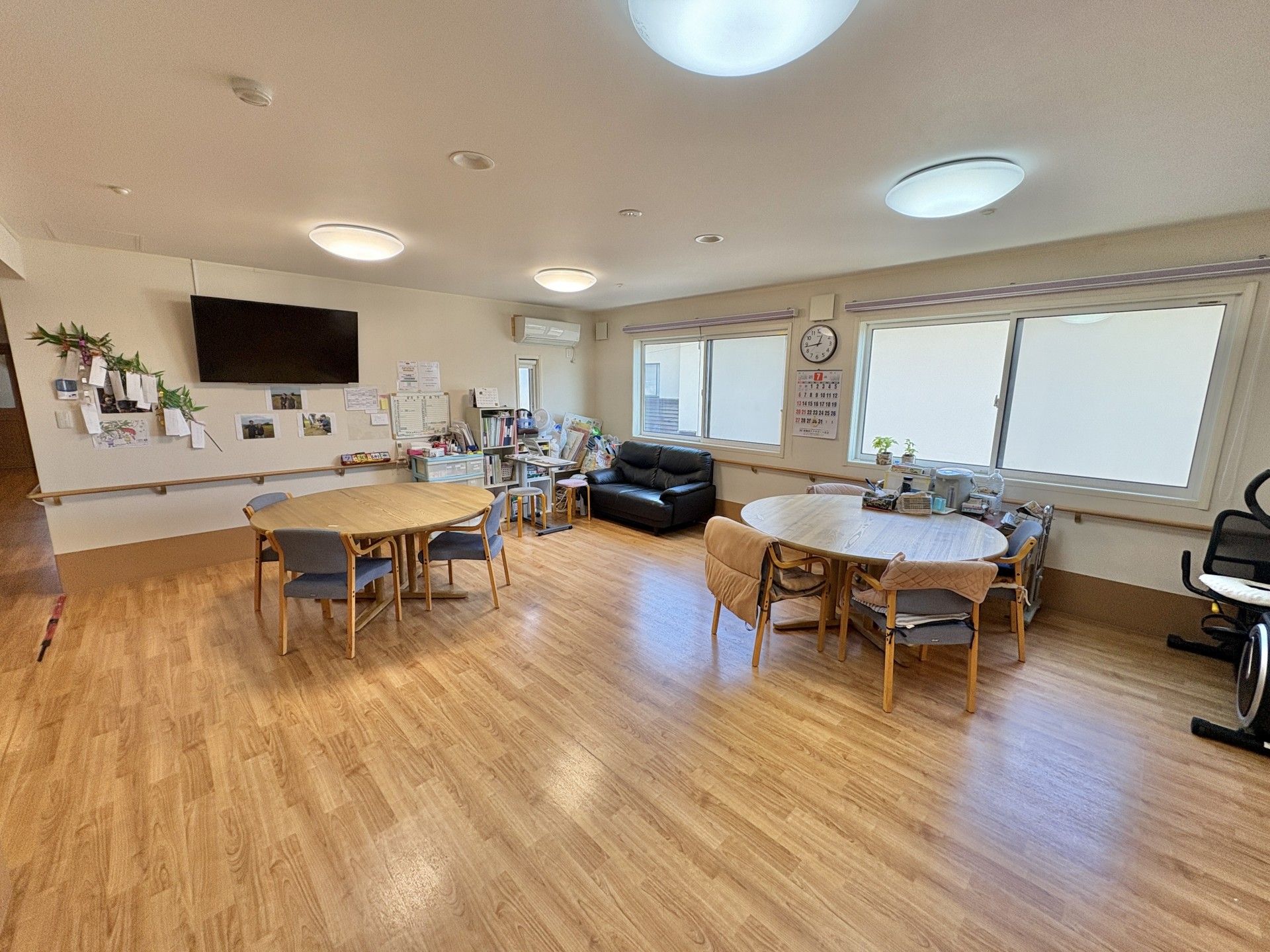 明るい共有スペース