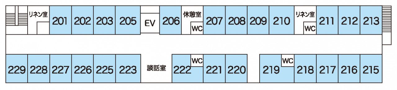 住宅型有料老人ホーム かつらぎの風の2階のフロアマップ