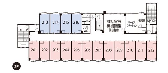らいふアシスト・泉ヶ森 本館･新館の2Ｆのフロアマップ