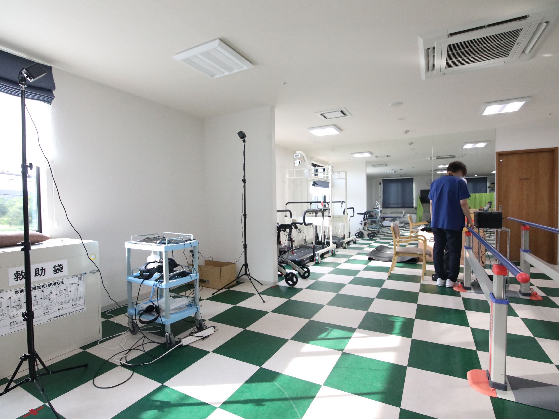機能訓練室に置かれている、筋力トレーニング用の器具