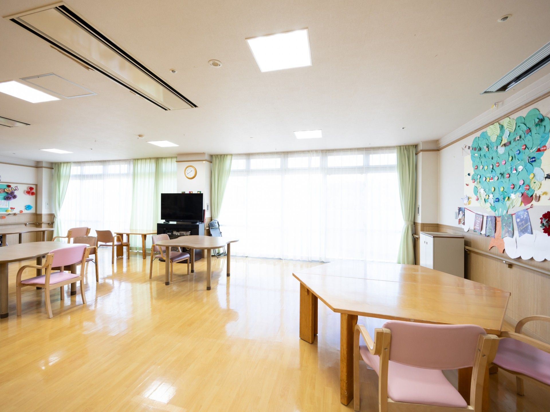 明るい共有スペース