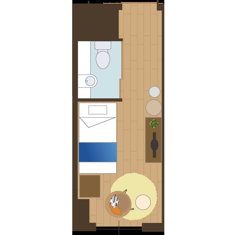 葉山うみのホテル サービスレジデンスのAタイプの間取り図
