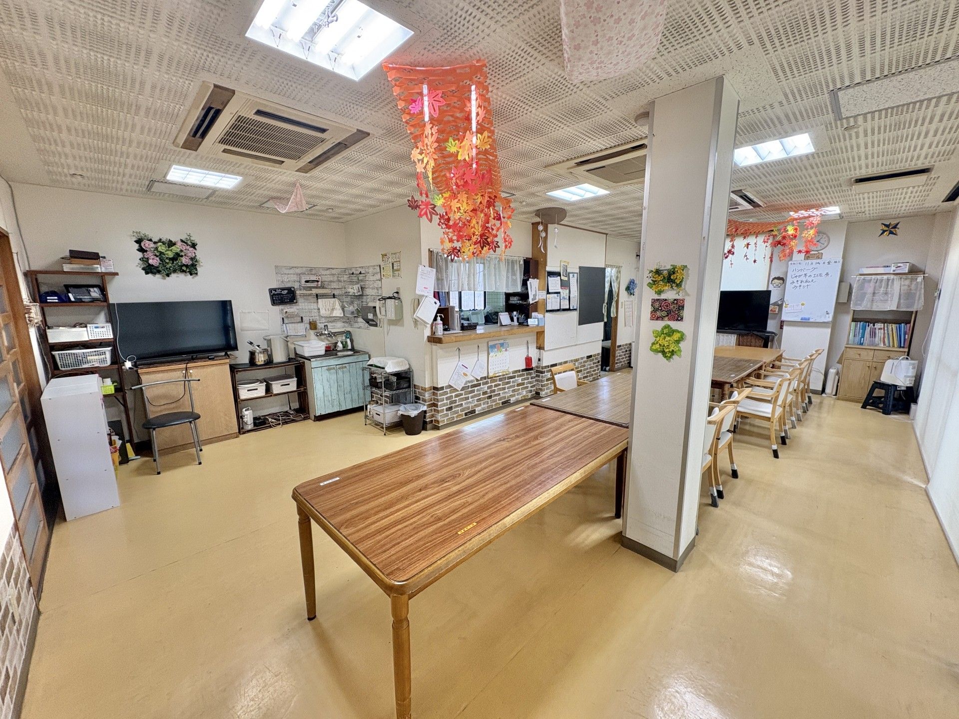明るい共有スペース