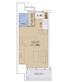 サービス付き高齢者向け住宅 ケアタウン山の田のAタイプの間取り図