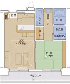 サービス付き高齢者向け住宅 ケアタウン山の田のCタイプの間取り図