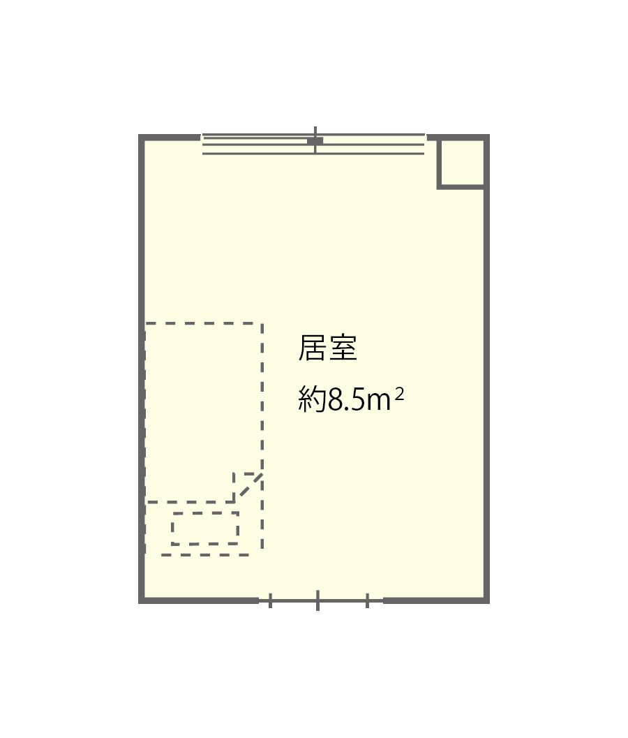 ゆとり庵北越谷 グループホームの居室の間取り図