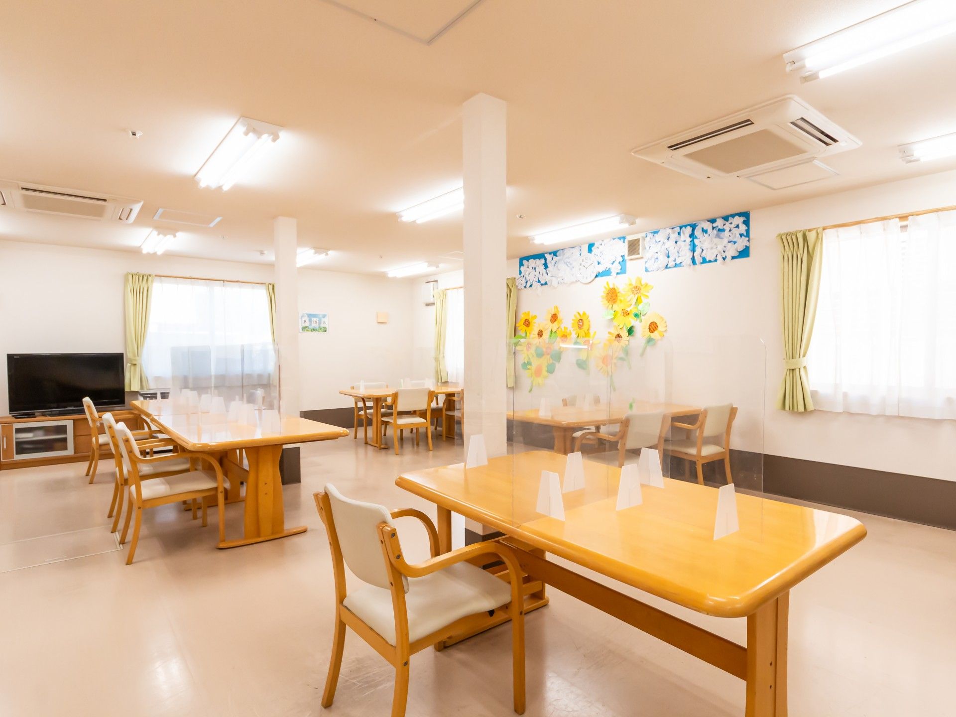明るい共有スペース