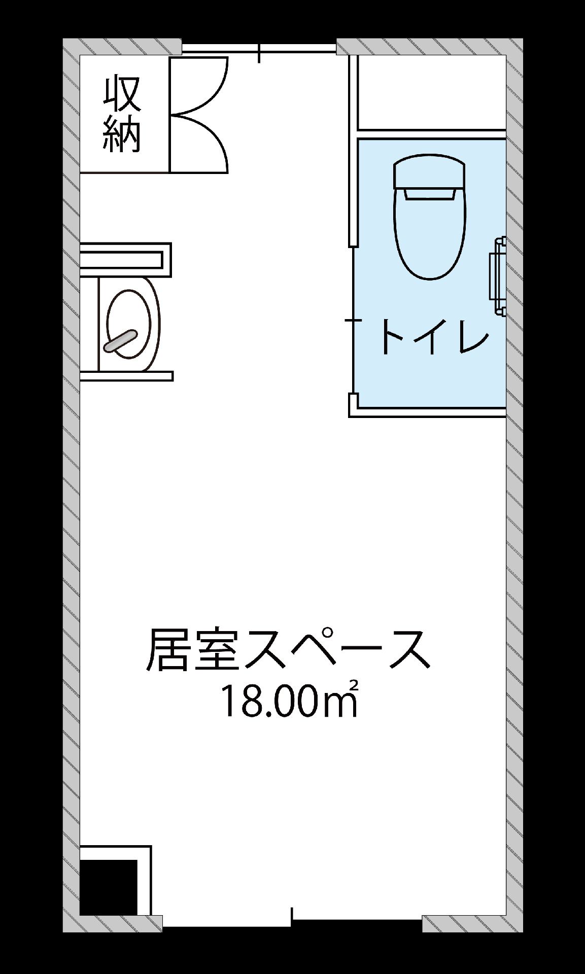 ディーフェスタ川口芝高木の一人部屋タイプの間取り図