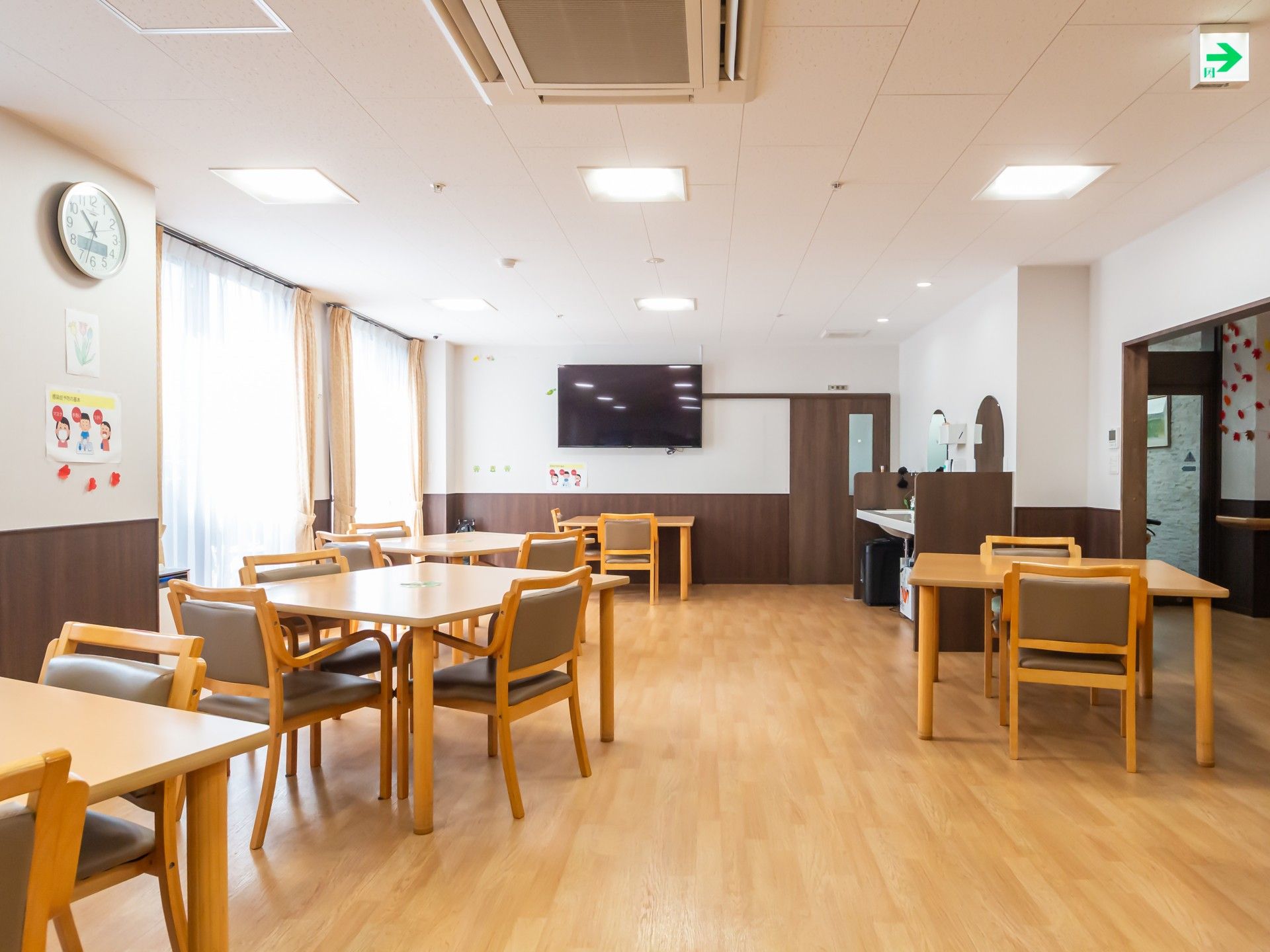 明るい共有スペース