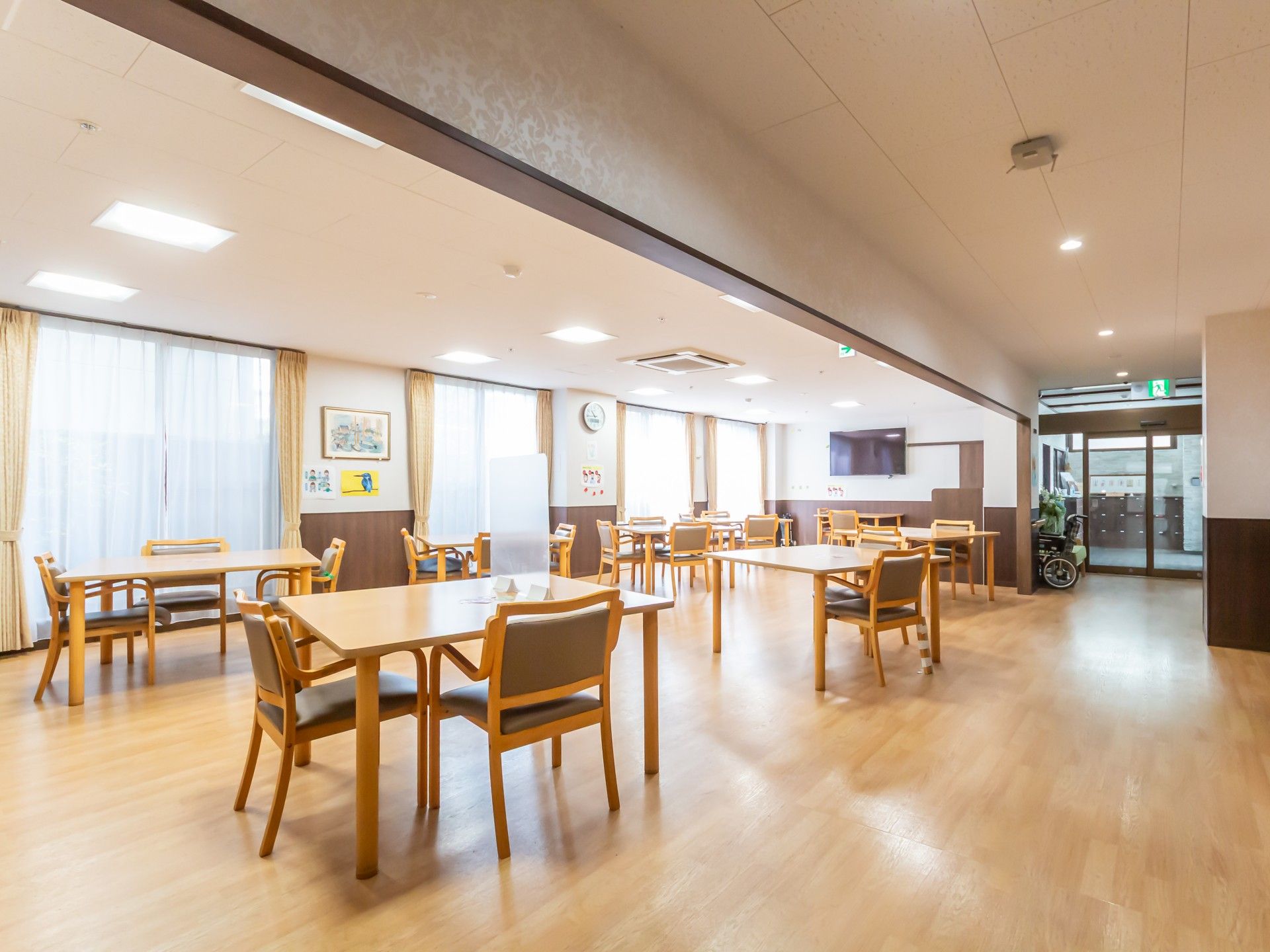 明るい共有スペース