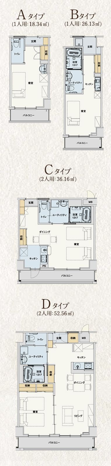 ココファン静岡南八幡の居室の間取り図