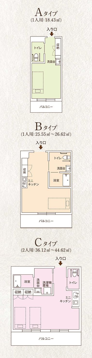 ココファン新潟関屋の居室の間取り図