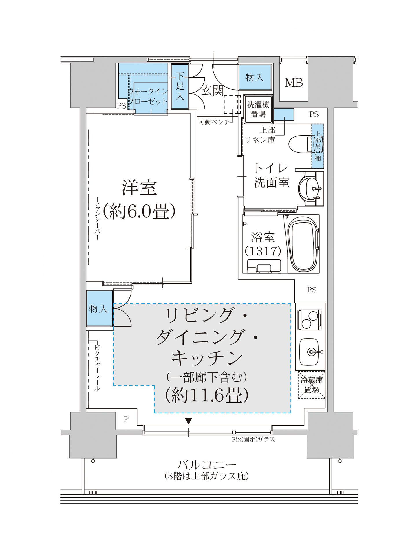 オウカス志木の間取り図