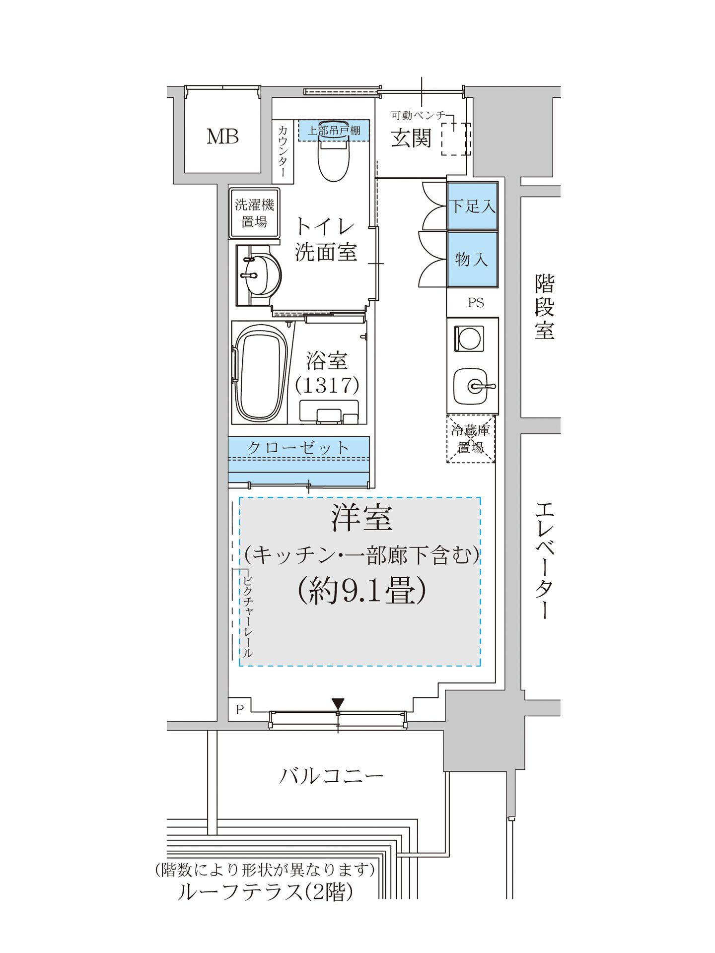 オウカス志木の間取り図