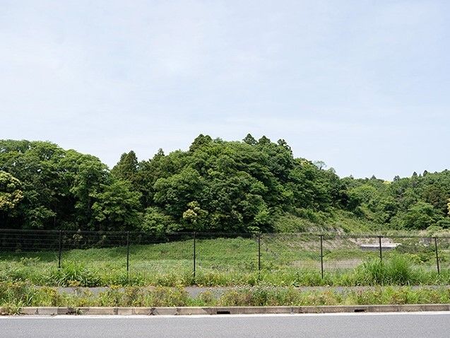 緑あふれる周辺環境。特に畑などはなく、雑林が広がっていて、フェンスも建てられている。