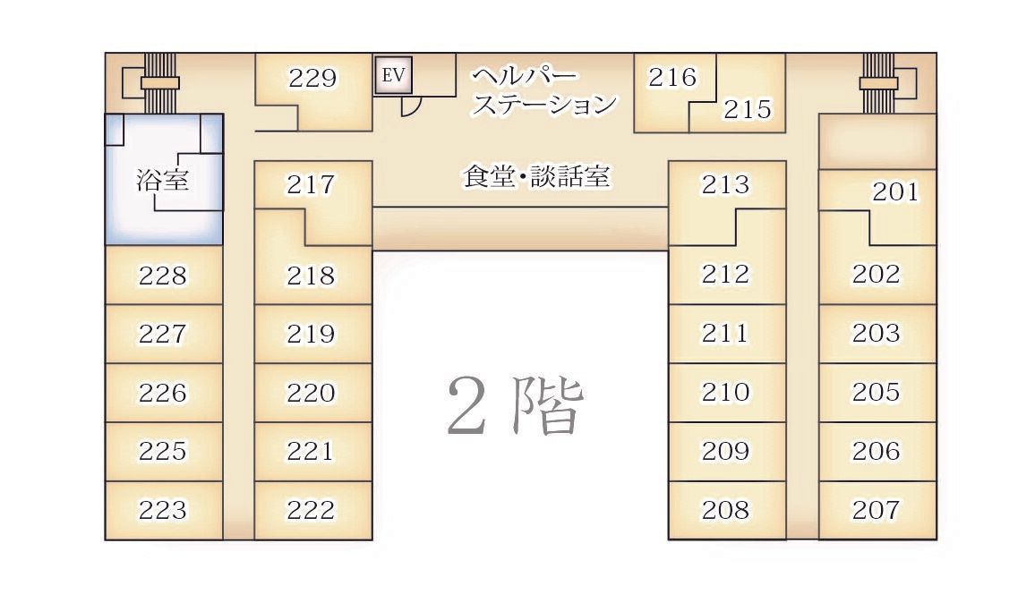 ソラスト大宮の2階のフロアマップ