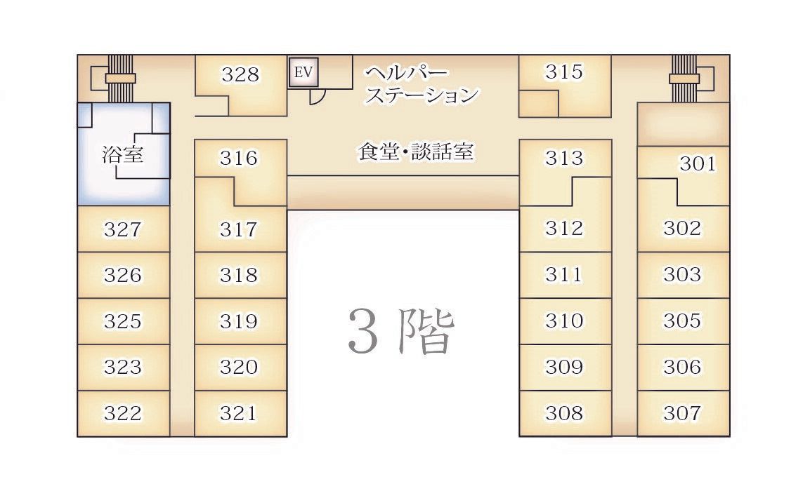 ソラスト大宮の3階のフロアマップ