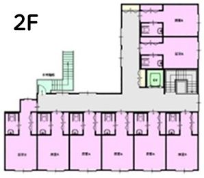 サービス付き高齢者向け住宅 柚庵の2Ｆのフロアマップ