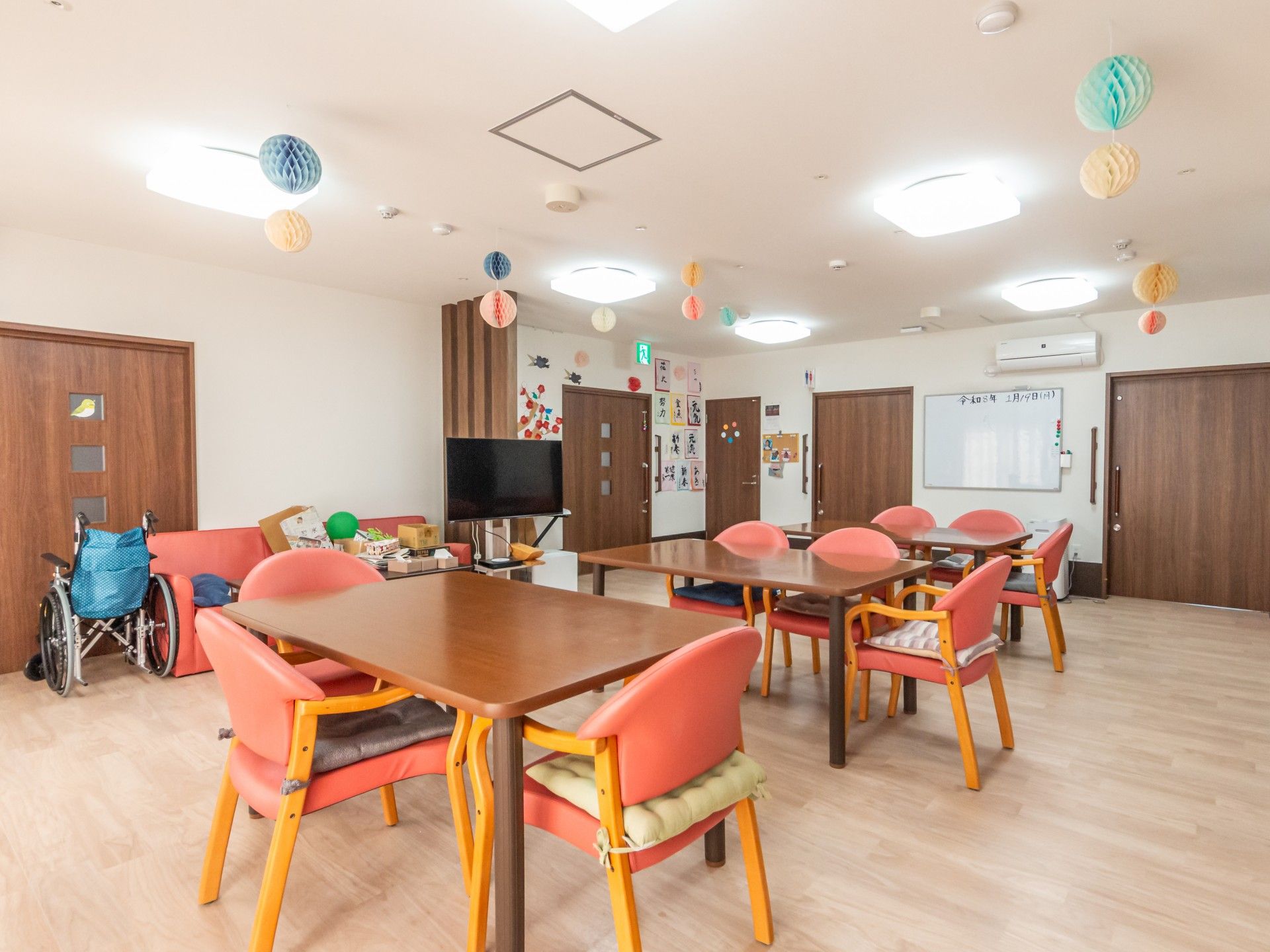 明るい共有スペース