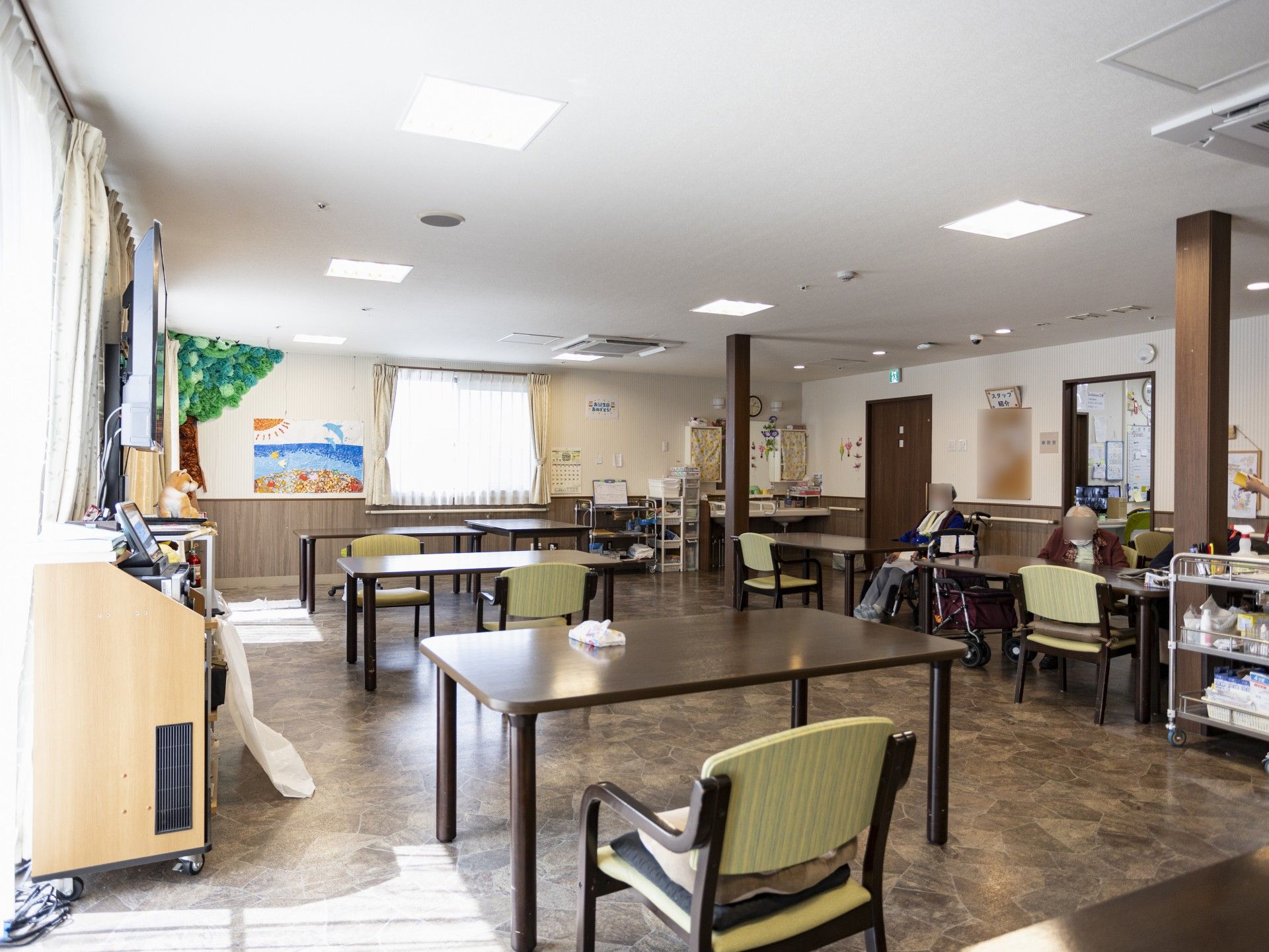 明るい共有スペース