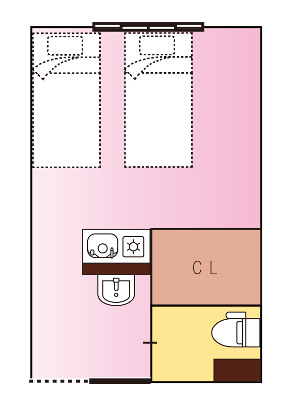 二人部屋の間取り図