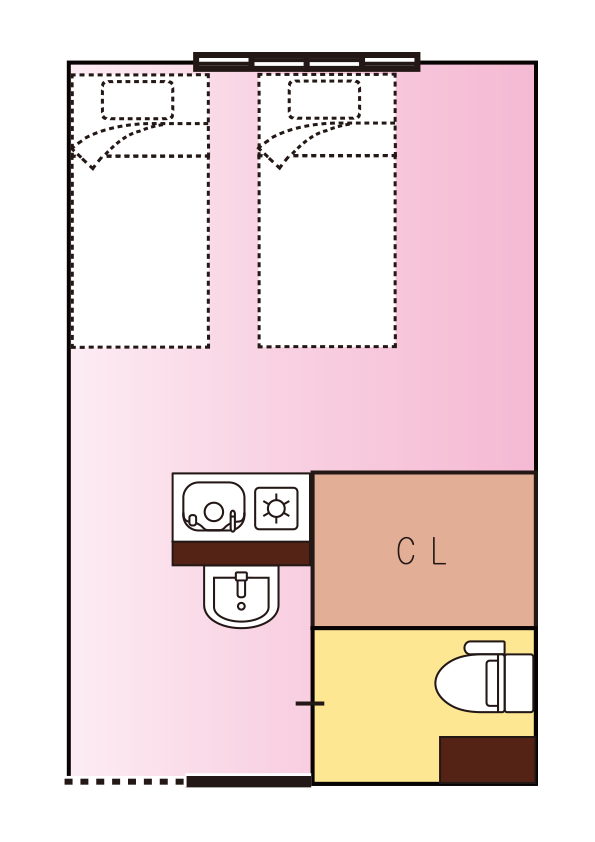 二人部屋の間取り図