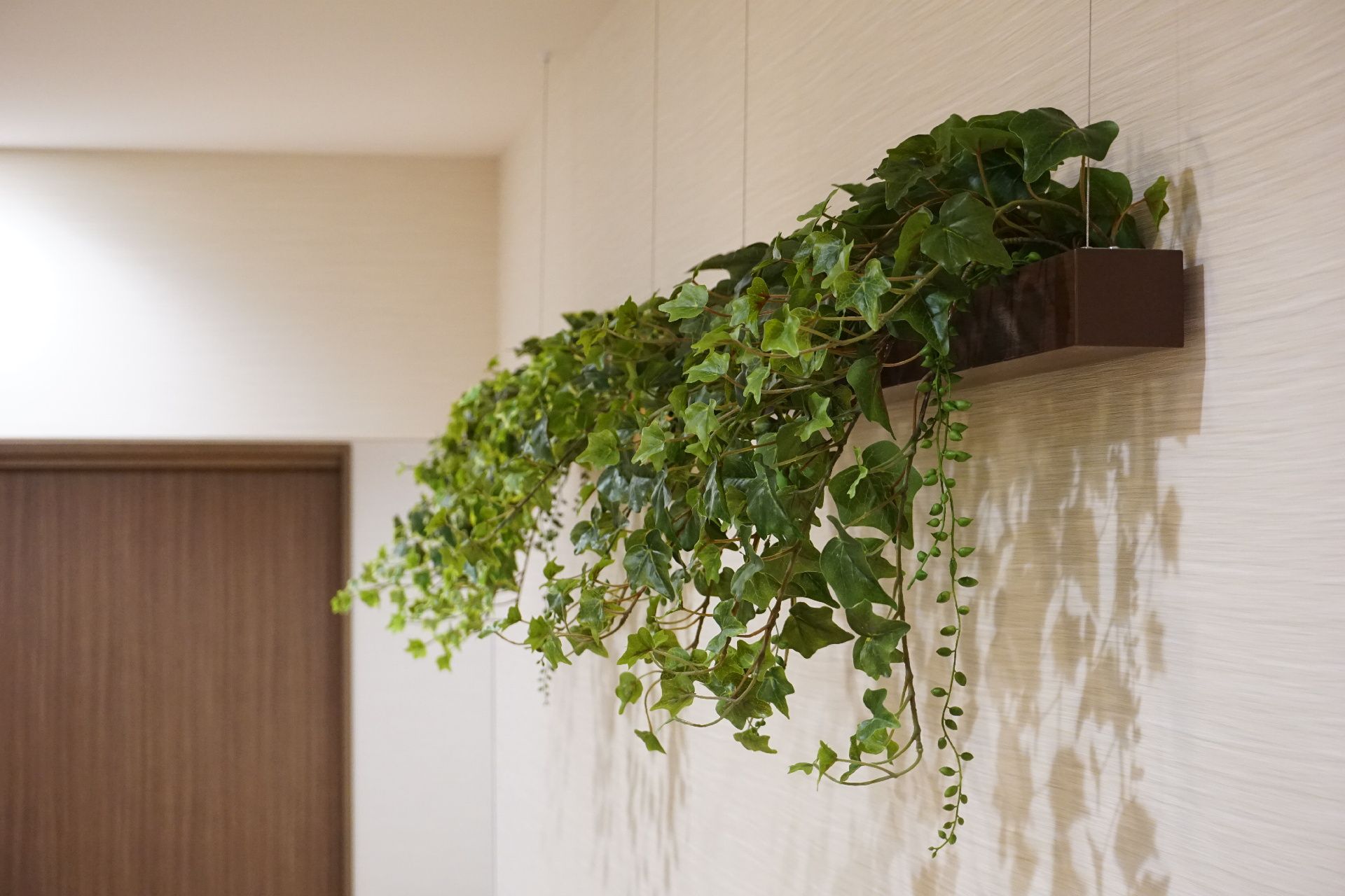 観葉植物が飾られた高齢者施設の館内